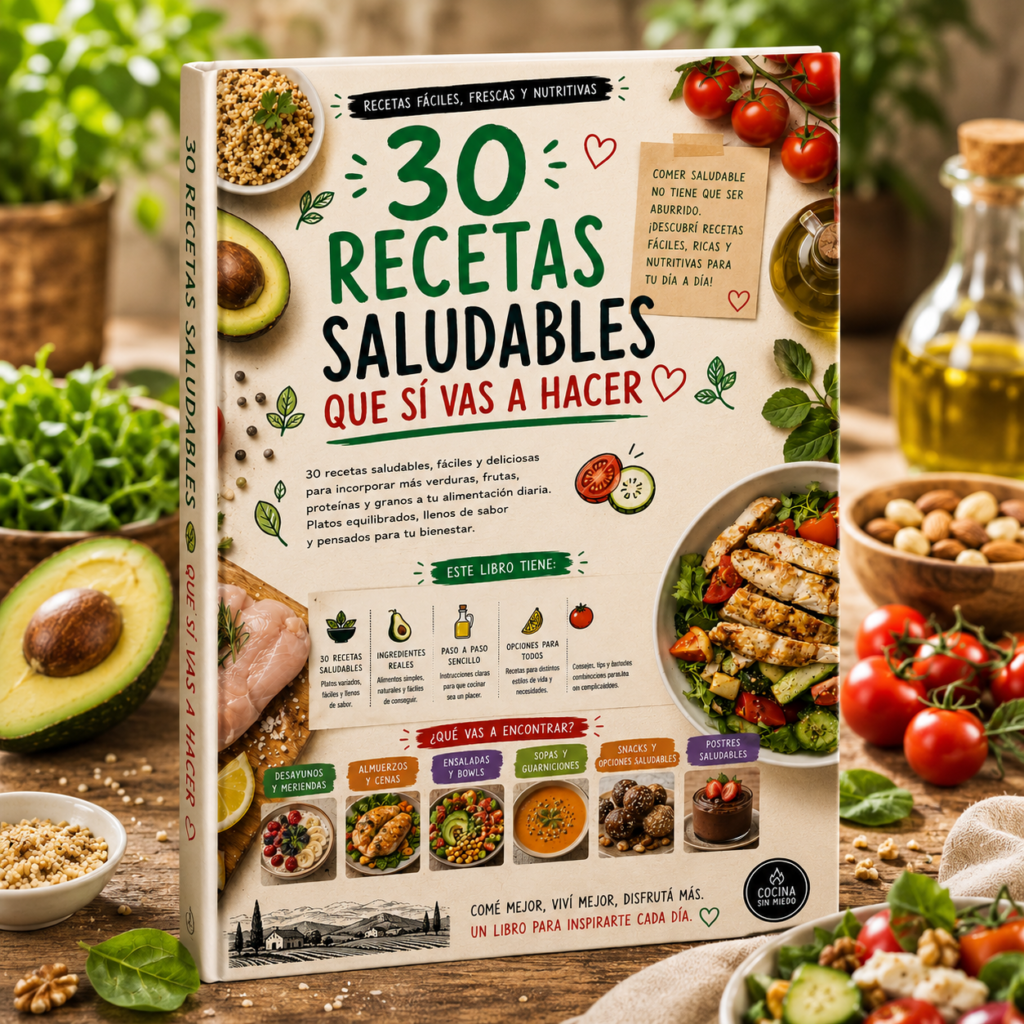 30 Recetas saludables que sí vas a hacer (Portada) - LaTiendaSaludable.com 30 Recetas saludables que sí vas a hacer (Portada) LaTiendaSaludable.com